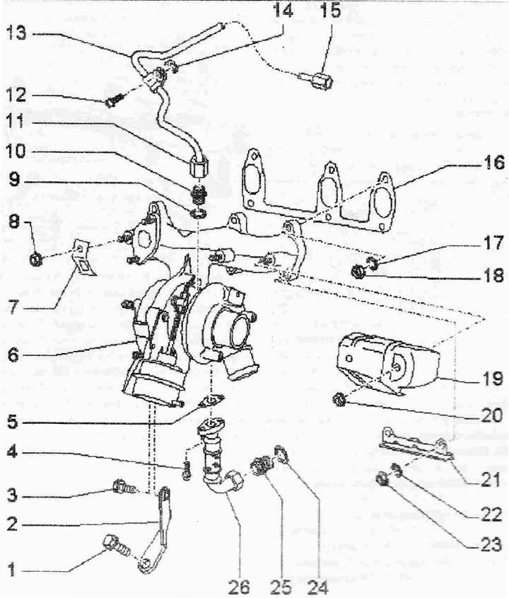 Turbodúchadlo motora s písmenovým označením ATL, BHC: