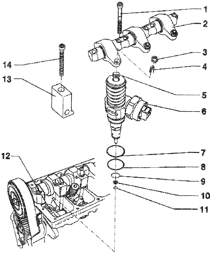 Части и възли на помпа-инжектор: