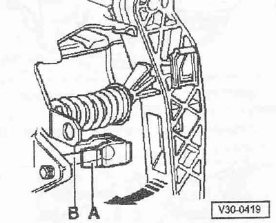 Upevnenie «A» musí byť umiestnené na hnacej tyči «B» hlavného valca. Pre uzamknutie stlačte…