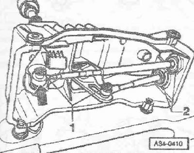 Pomocou skrutkovača «šípky» zospodu zatlačte na pätku «1». Potiahnite oba káble smerom nadol.