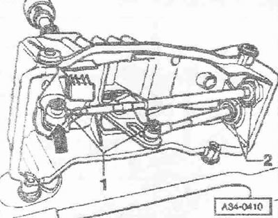 Pomocou skrutkovača «šípky» zospodu zatlačte na pätku «1». Potiahnite oba káble smerom nadol.