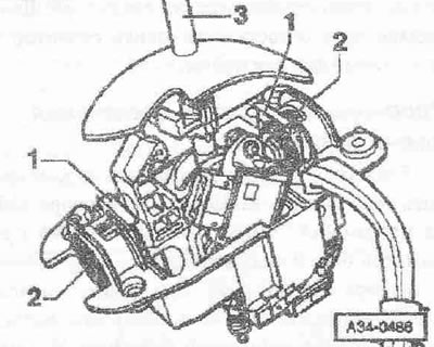 Асцярожна і раўнамерна атрымаць датчык распазнання становішча Е селектара АКП «Е258» поз. «1» пры…