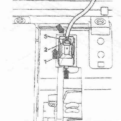 Vyberte priehradku na rukavice. Stlačte zámok «3» a odpojte konektor «2» zo spínača. Stlačte šípky…