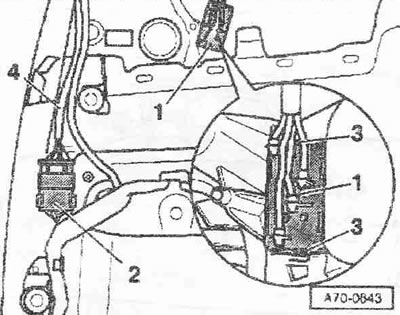 Отстранете тапицерията на вратата. Премахнете шумоизолацията. Отстранете щекера «2». Изключете…