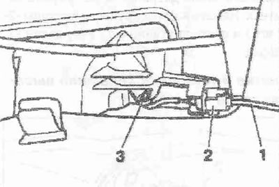 Отстранете кабела «1» от водача «2» и го изключете. При монтажа се уверете, че куката «3» е…