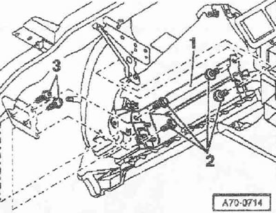 1. Front passenger airbag guide.