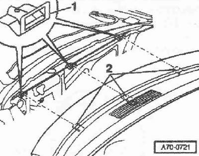 Disconnect the plug connection of the hazard warning light switch relay behind the storage…