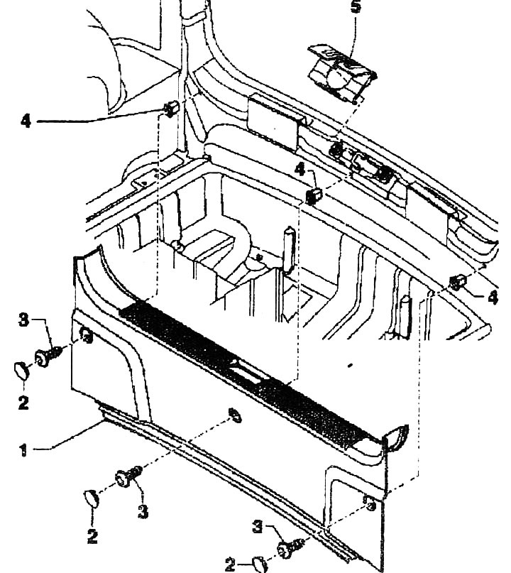 1. Obloženie zadnej obrazovky. Pre vozidlá s napínacími pásmi: odstráňte napínacie pásy. Pomocou…