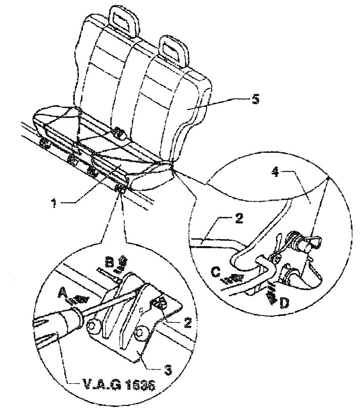 Removing and installing lightweight bench seat (Audi A2, 1999-2005 / Body / Seat