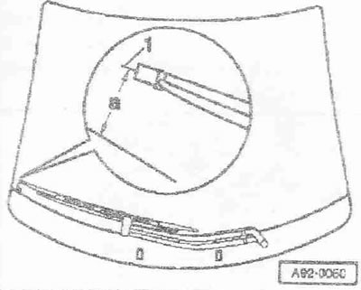 Размер «а» означава разстоянието от краищата на четките «1» до черната решетка на обтекателя на…