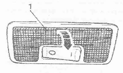 Vypnite zadné vnútorné/individuálne svetlo. Odopnite difúzor «1» zadného osvetlenia…