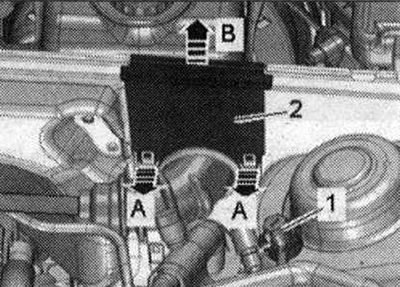 Разблакаваць фіксатары «стрэлкі А» і зняць накіроўвалую кабеля «2» па кірунку уверх «стрэлка Ў».…