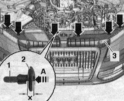 За да премахнете разширителната скоба «стрелка», внимателно натиснете затягащия щифт «1» с размера…
