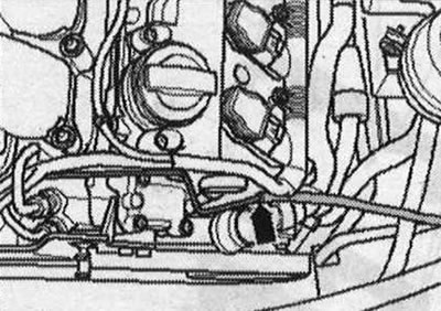 Автомобили с версия за САЩ: Отстранете «стрелката» на вакуумния маркуч, водещ към диагностичната…