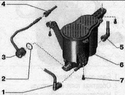 Части и възли на системата за абсорбиране на активен въглен 1. Вентилационен маркуч към ел. Магн.…