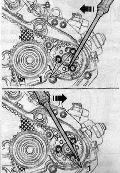 Ако е необходимо, завъртете зъбното ремъчно зъбно колело на помпата за високо налягане с отвертка,…