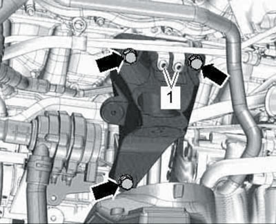 38.7. Fastening (1) of turbocharger supply lines.