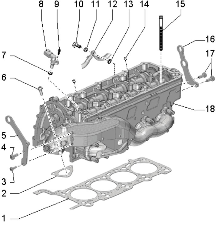 42.1s. Right cylinder head installation details: