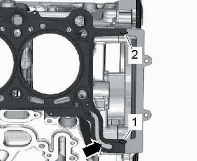 42.23. Grooves in the cylinder head gasket.