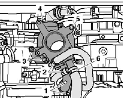 42.30. Connections and fasteners of the connecting unit with the «V338» EGR activator (bTR engine).