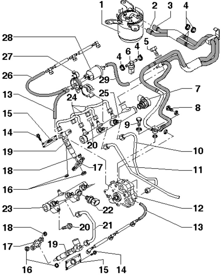 1.3a. Fuel injection system details for 3.0L models with BUG/BUN engines: