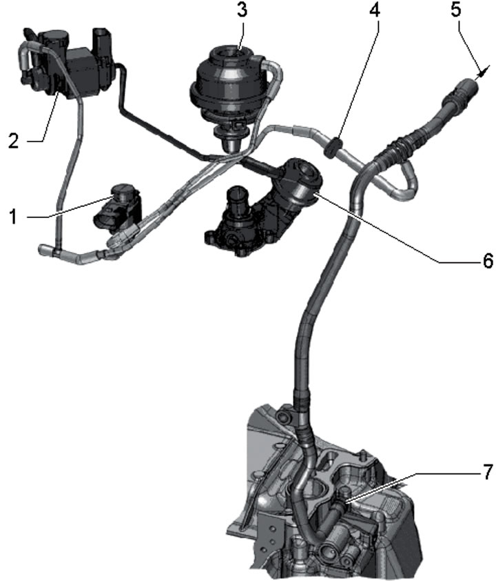 1.4. Details of the vacuum section of the fuel system of 3.0 l 2nd generation engines: