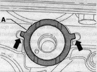 Риск от плъзгане на шайбата на опорния лагер зад междинното зъбно колело. Уверете се, че шайбата на…