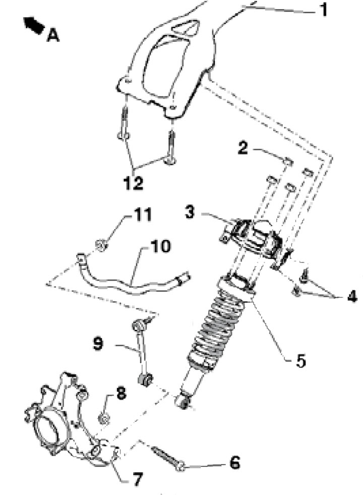 1.2d. Амортисьор (с пружина) и напречна греда:
