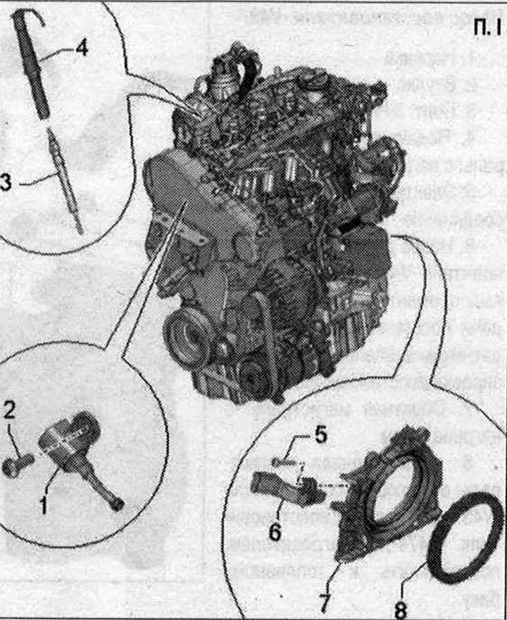Žeraviace sviečky, Hallov snímač, snímač otáčok motora. ja 1. Hallov senzor «G40»; 2. Skrutka: 9…