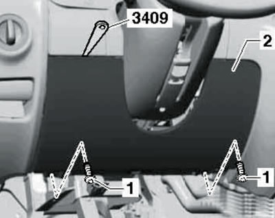 14.2. Removing the upper cover under the steering column.