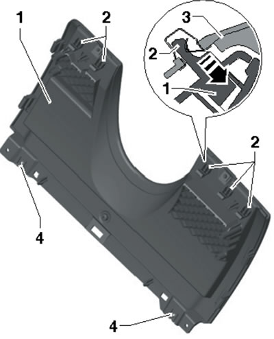 14.3. Upper trim fasteners under the steering column.