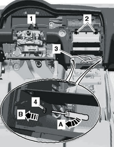 14.28. Central bolts of the instrument panel.