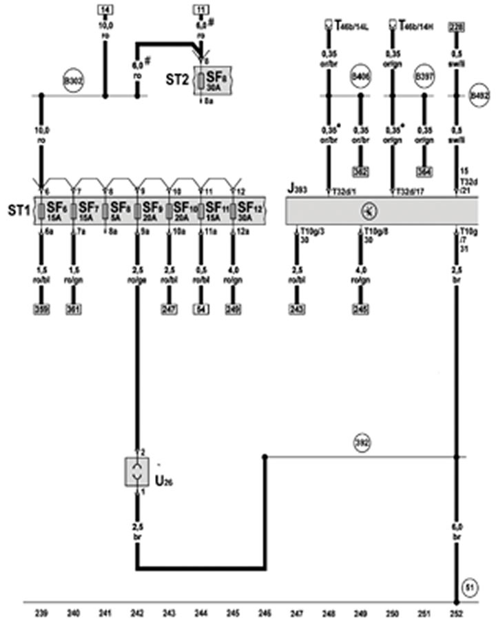Блок за управление на системата за комфорт, 12V контакт, предпазители