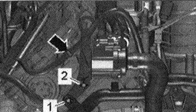 Освободете кабелния сноп «стрелка» с помощта на лост «80 - 200». «Поз. 1.2» не се броят.