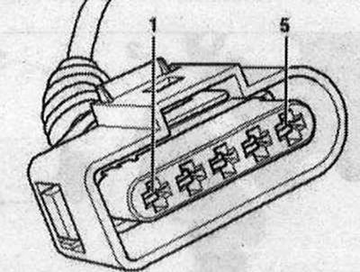 Pripojte multimeter na meranie napätia medzi kolíkmi «1» a «5» konektora. Stlačte spínač diaľkového…