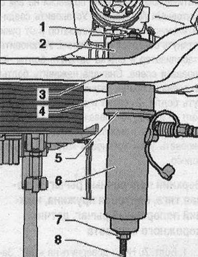 Монтирайте инструментите, както е показано на фигурата на предния безшумен блок.