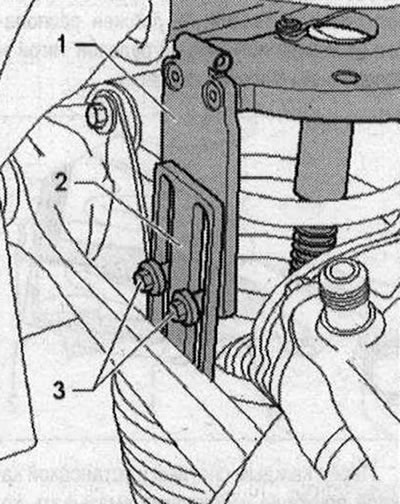 Свържете опорите против въртене «1» и «2» на двете притискащи плочи една към друга с помощта на…
