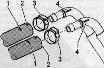 Монтажно положение на маркучите на радиатора за хидравлична течност: Не трябва да има следи от…