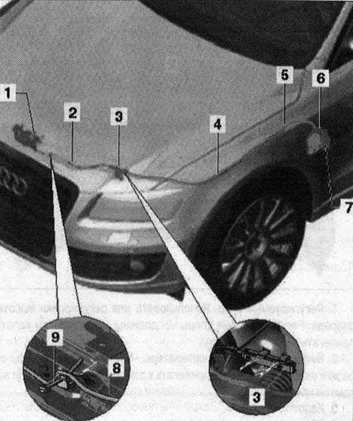Schéma inštalácie kábla s krytom zámku kapoty 1. Zámok veka kufra. Ak chcete nastaviť kapucňu,…