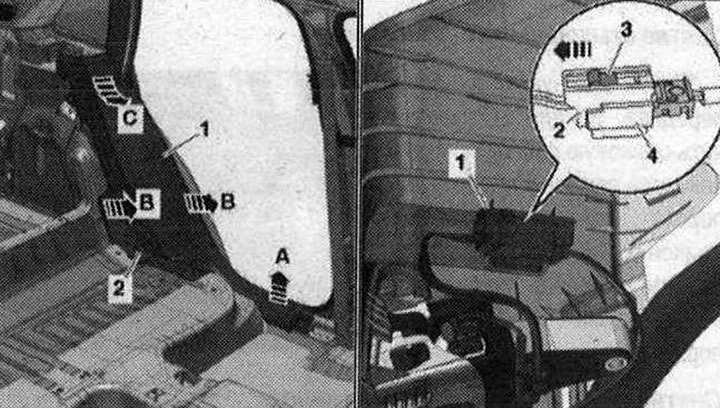 Oddeľte prahovú lištu «1» od spodného priečnika pomocou páky «80-200», začínajúc od prednej časti…