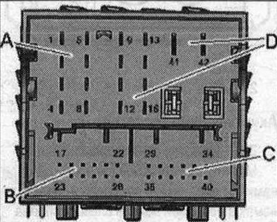 A - multipinový konektor, 8-pin (T8ad), hnedý